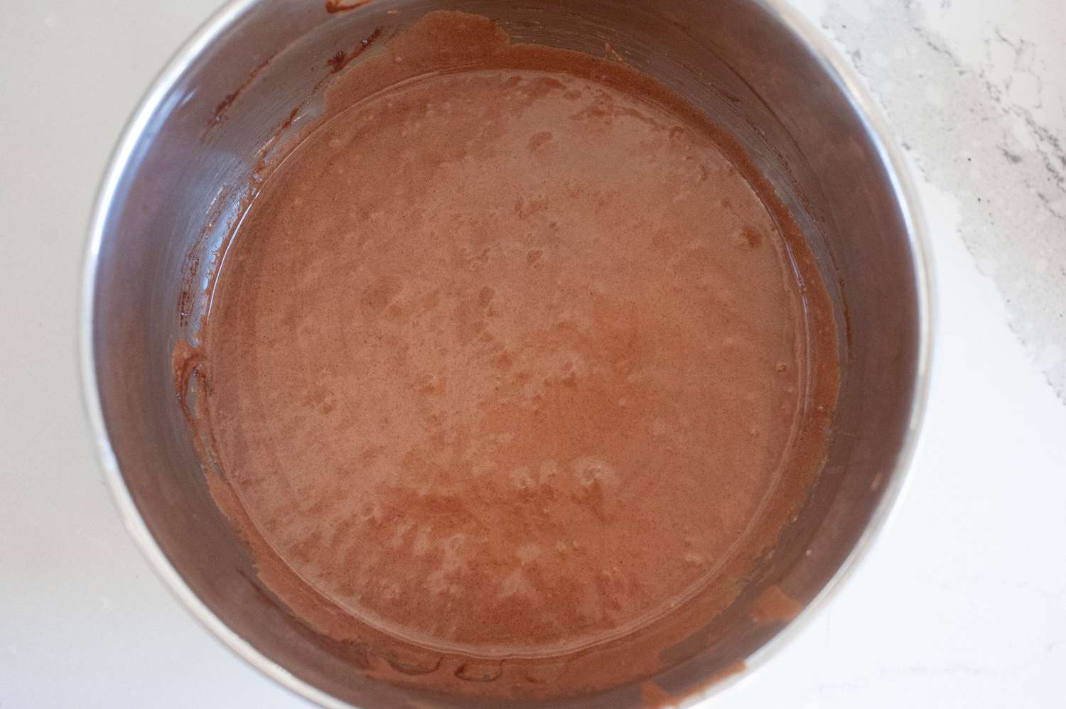 Brownie batter in a bowl.