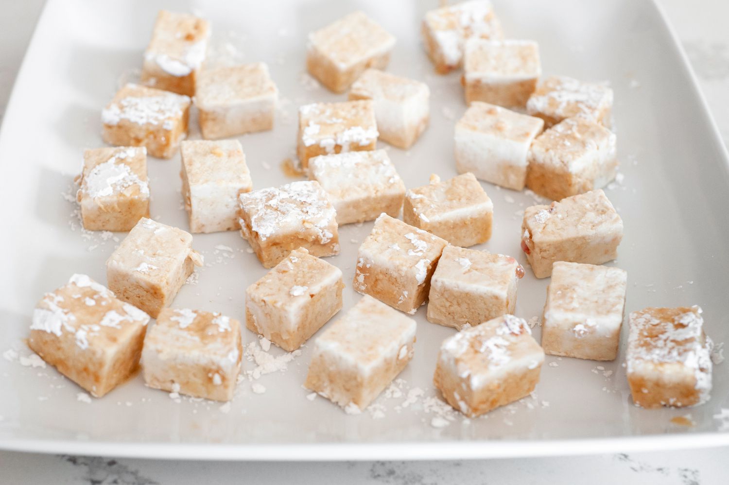Tofu Coated in Cornstarch for Crispy Tofu Recipe