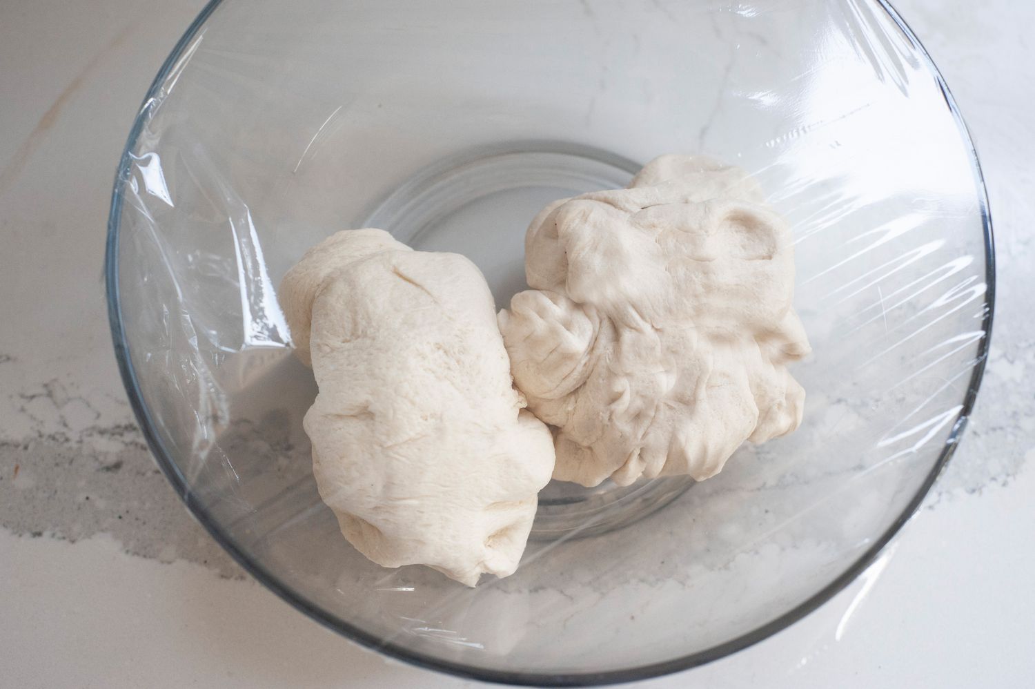 Divide the dough in two. 