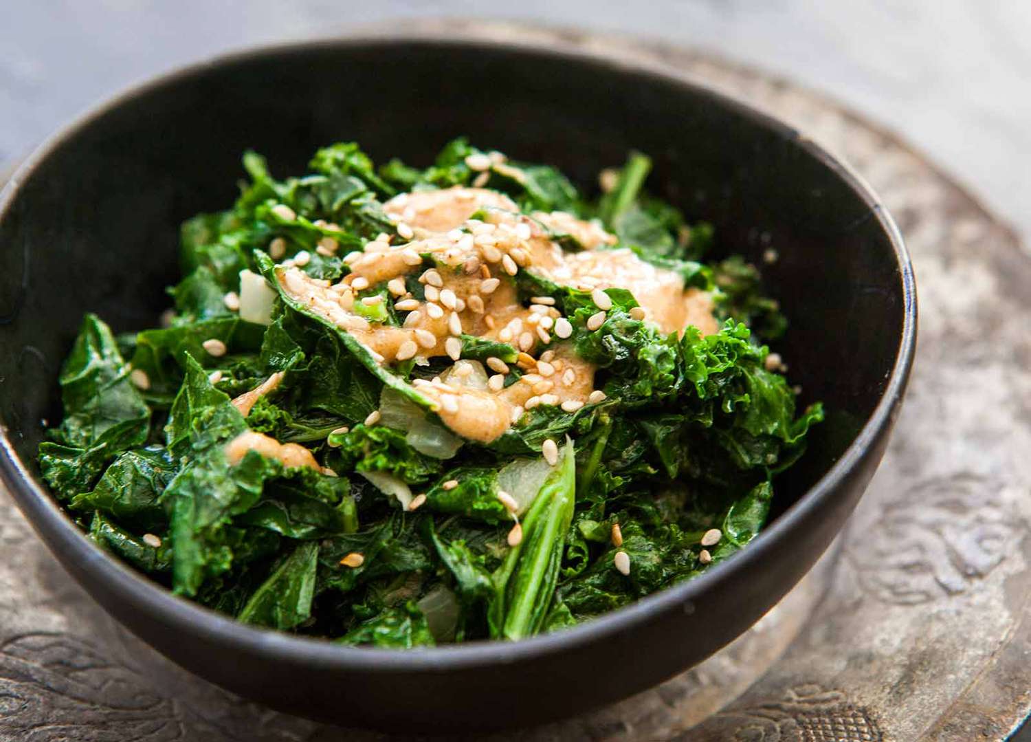 Sautéed Kale with Tahini Sauce