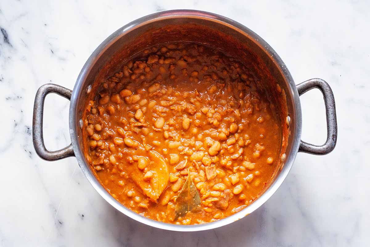 How to Make Baked Beans - baked beans in a pot