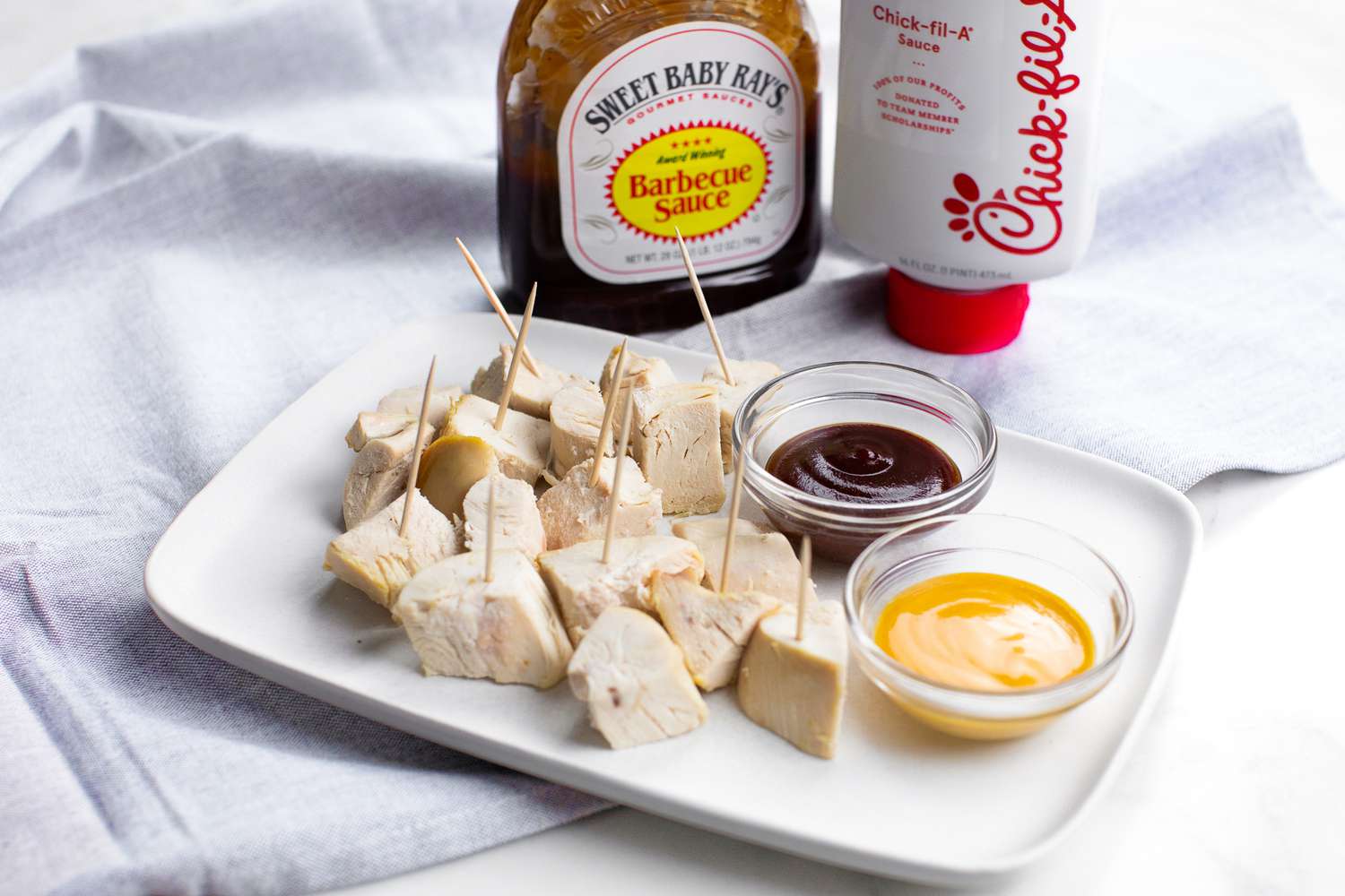 Chicken breast with barbecue sauce or Chick-fil-A sauce