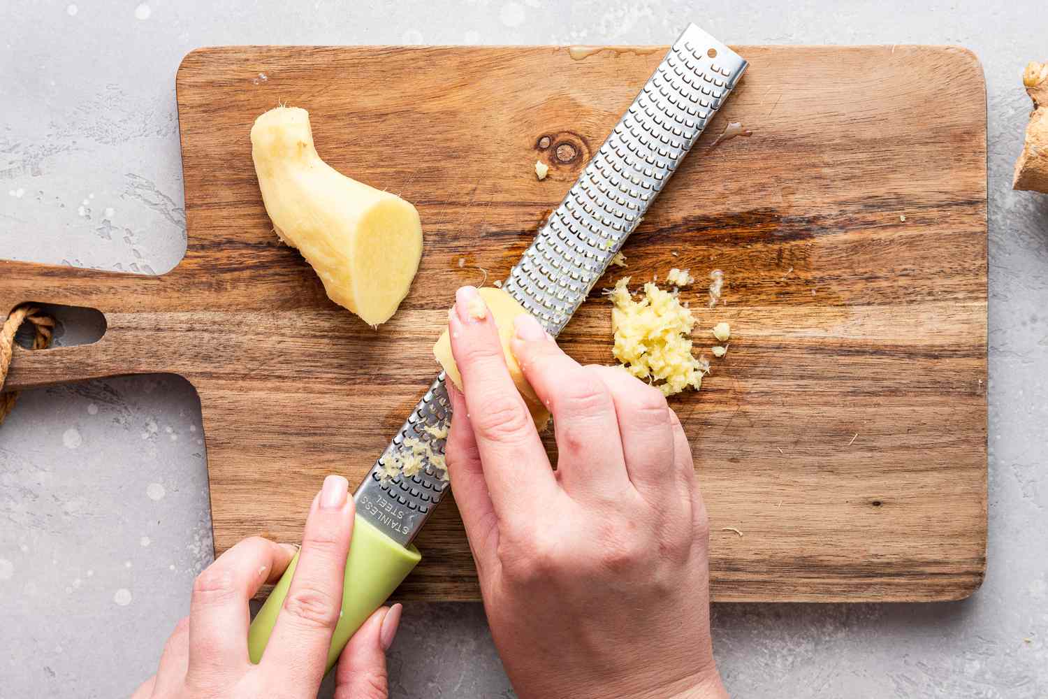 Ginger Grated Using a Microplane