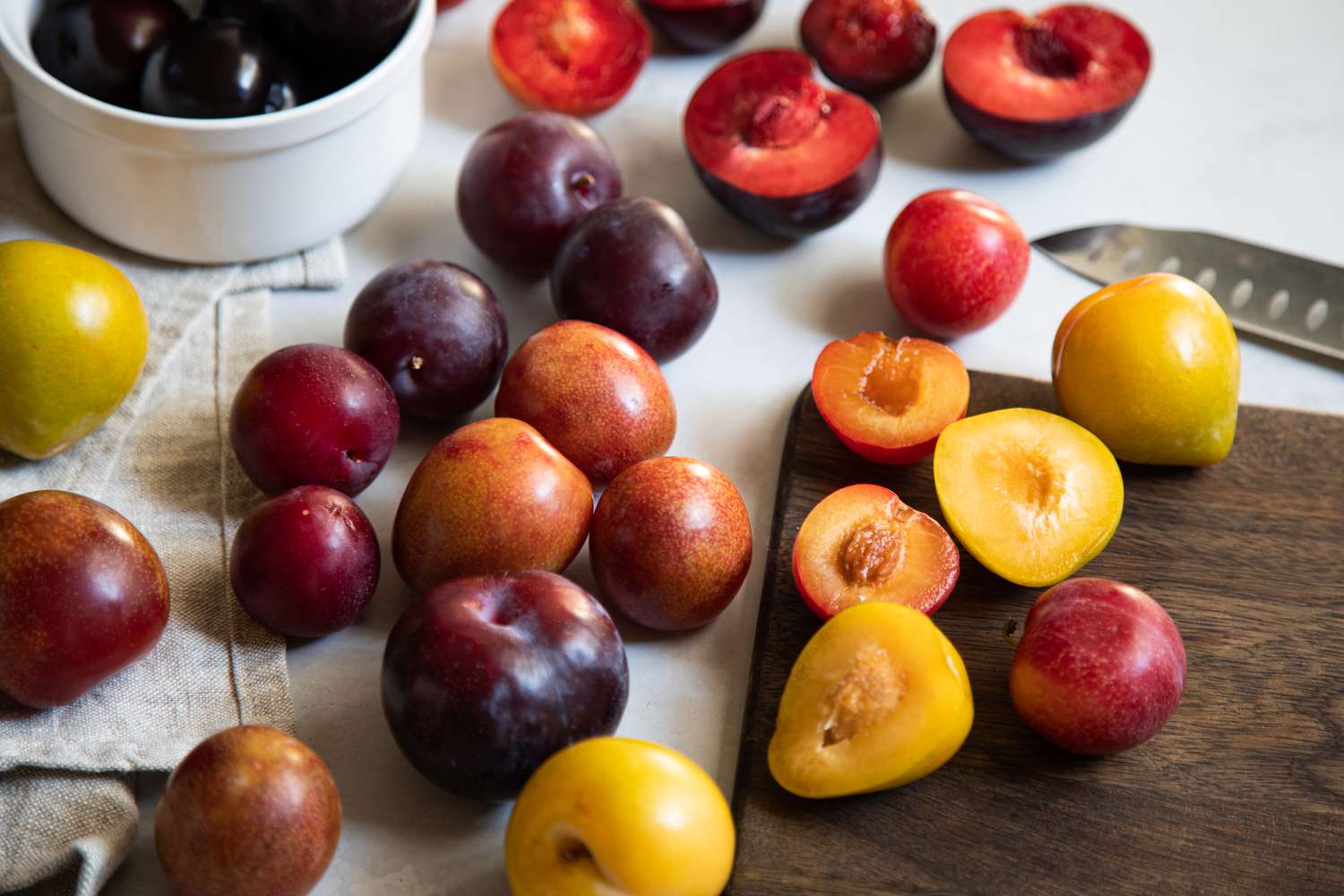 Collection of colorful plums