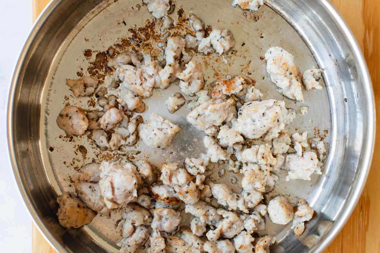 Pan of Sausage for Zucchini Noodle Casserole