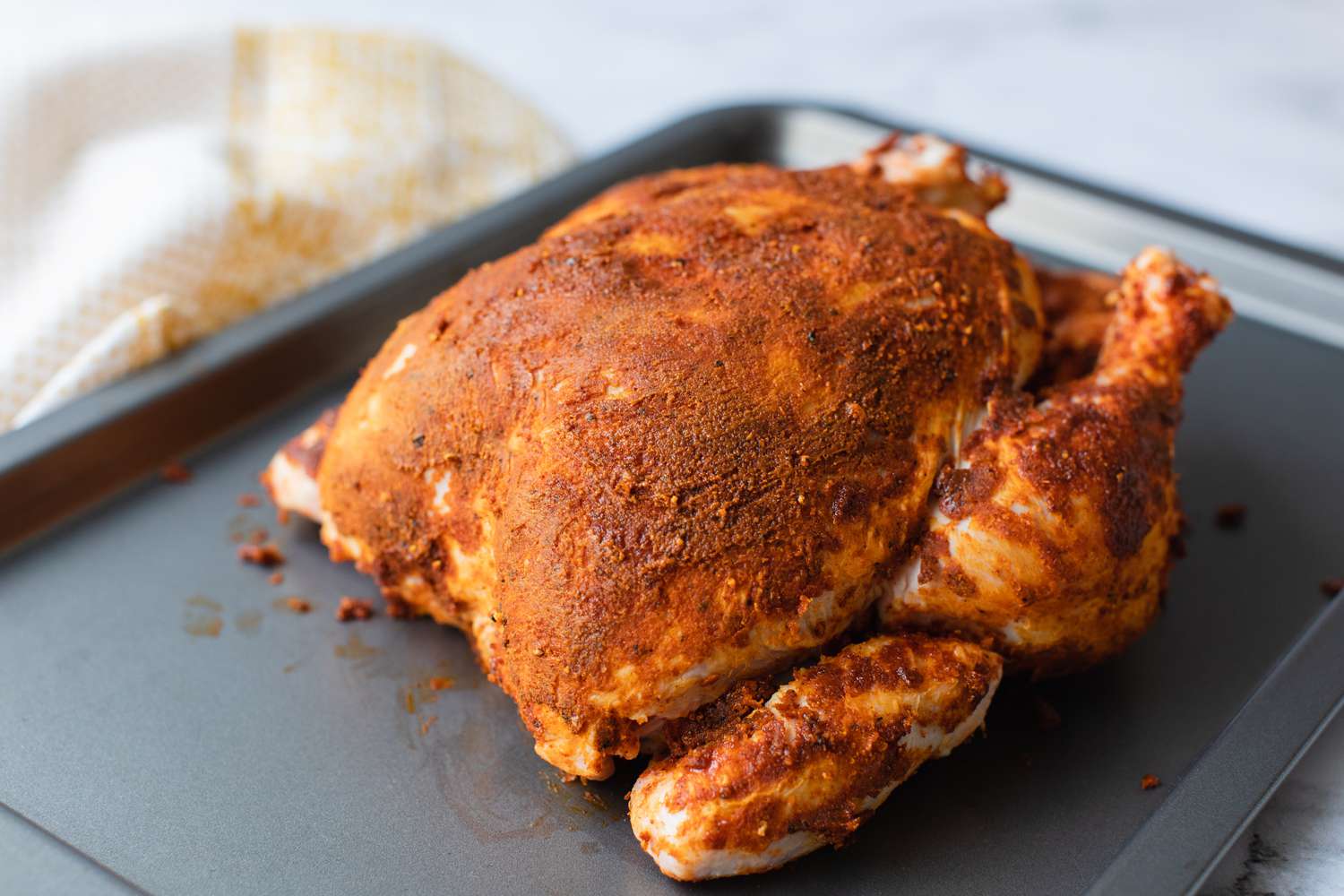 Seasoned Smoked Paprika Chicken on a Baking Tray