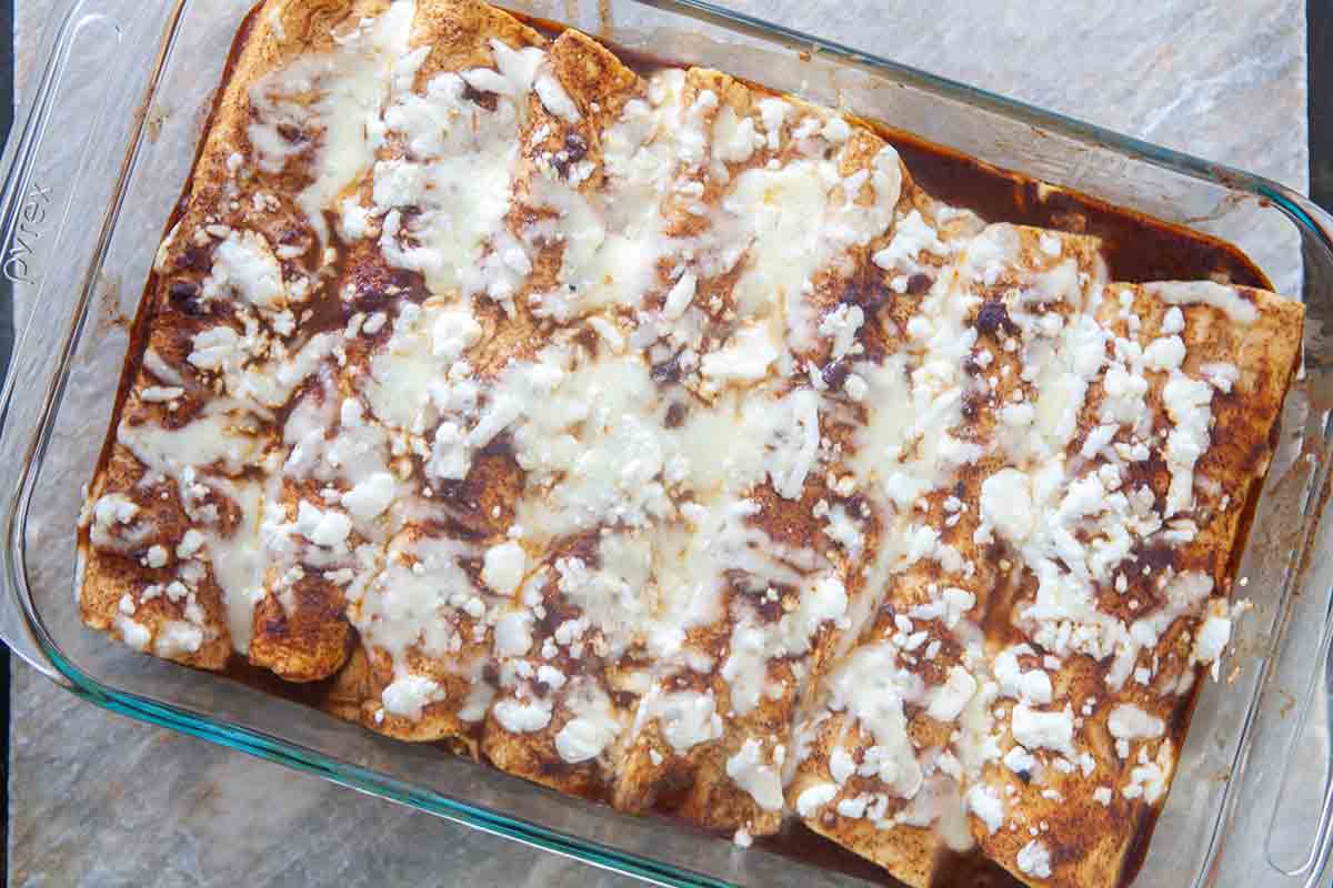 baked turkey black bean enchiladas
