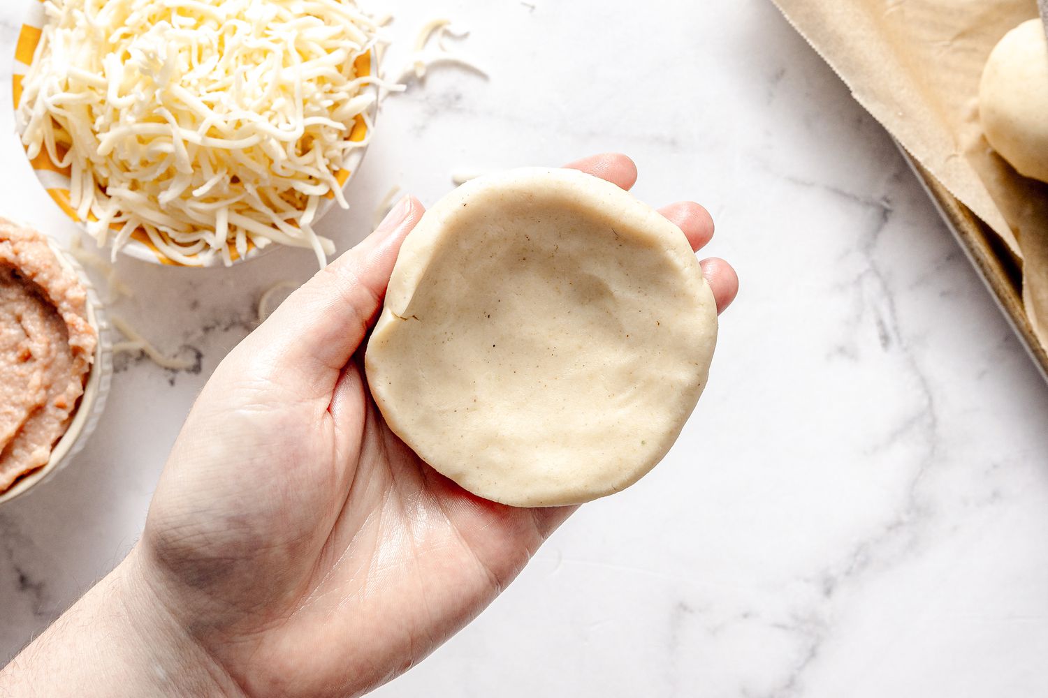 Papusa Dough Flattened into a Disk