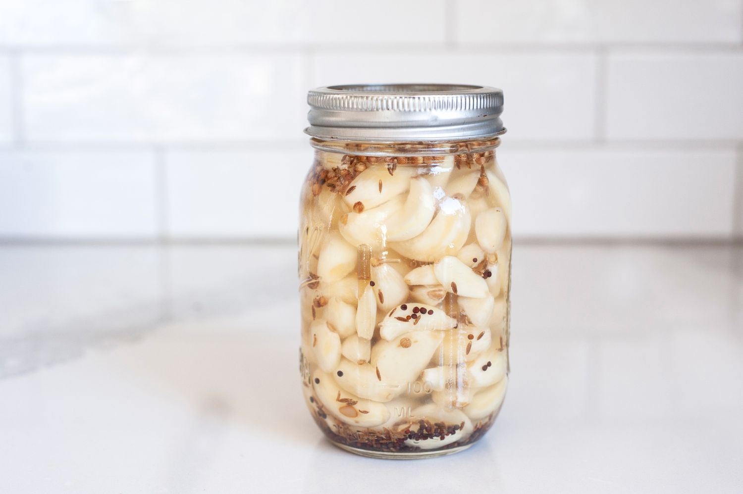 Pickled Garlic in a Jar