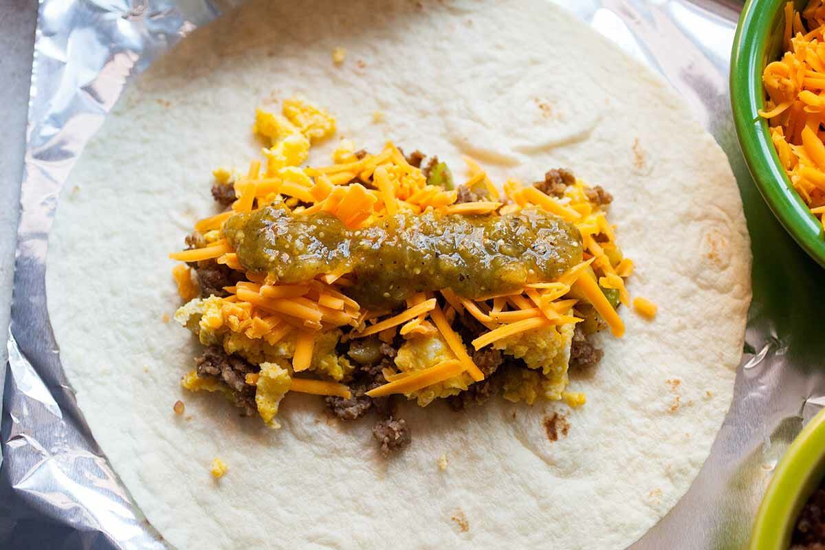 Easy Breakfast Burrito Recipe fill the burrito
