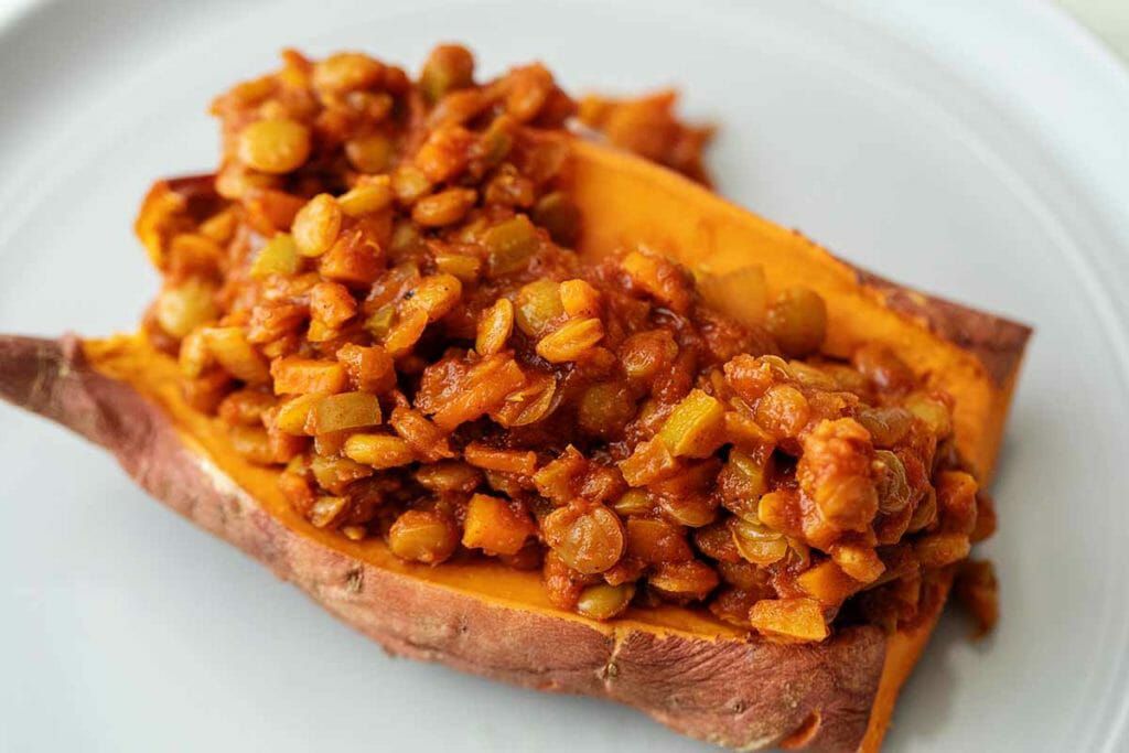 Vegetarian sloppy joes made with lentils