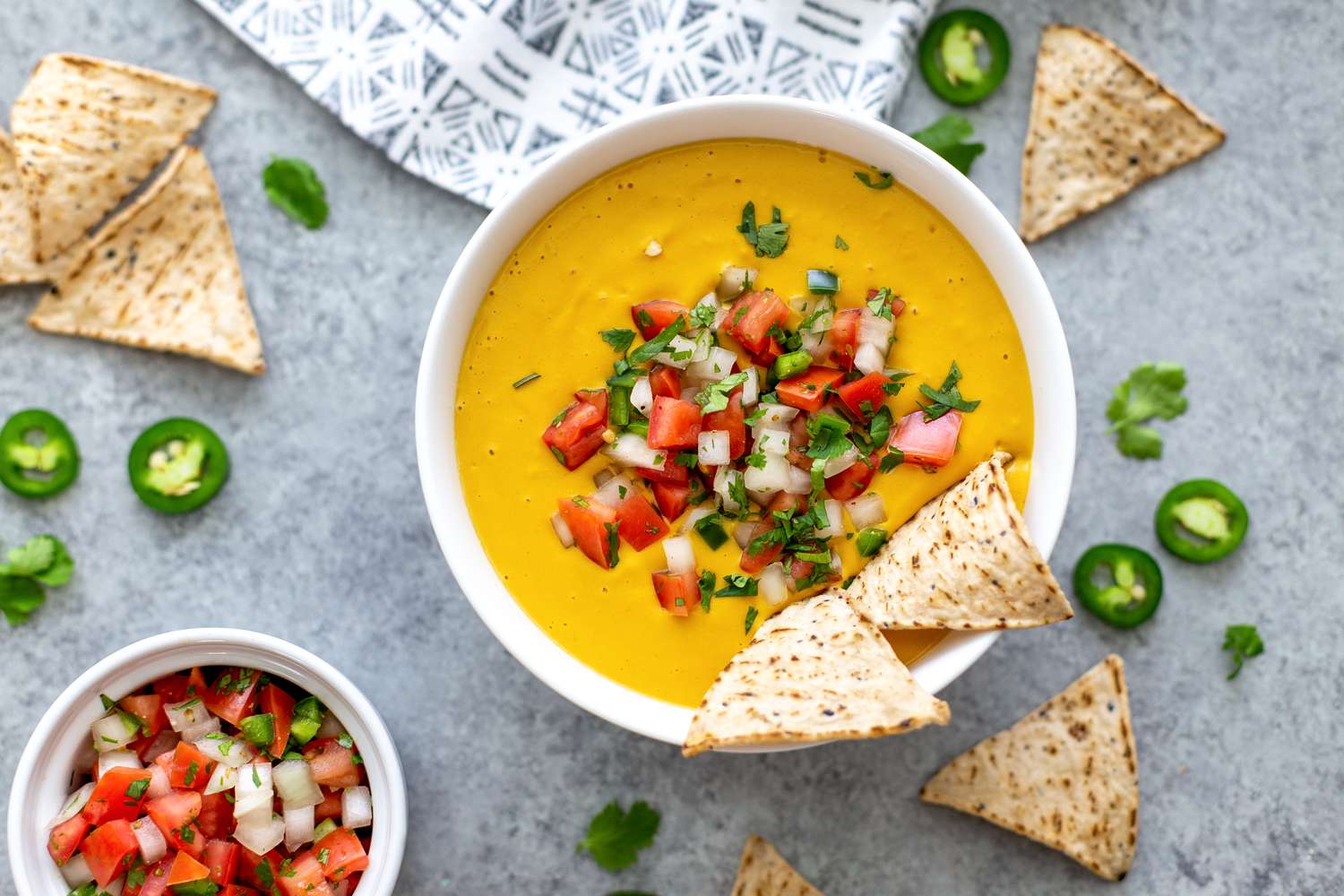 Plated Creamy vegan queso recipe