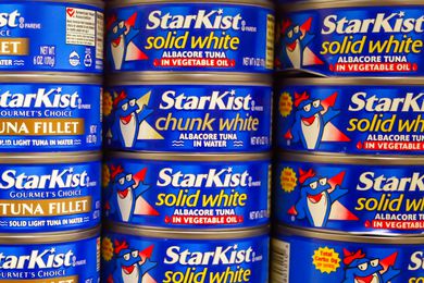 Starkist tuna on a store shelf