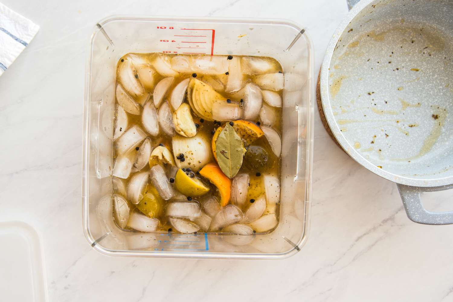 Pork Chop Brine in Container of Ice