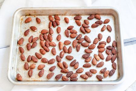 Toasted Almonds on a Baking Sheet