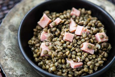 Lentils and leftover Ham