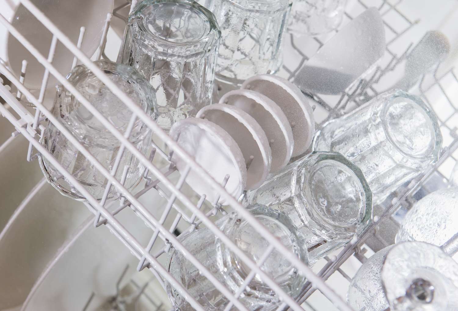 dishes in a dishwasher