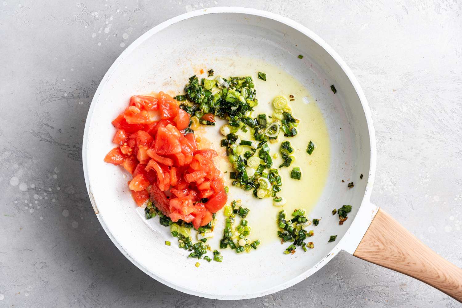 Tomatoes Added to Mexican Scrambled Eggs