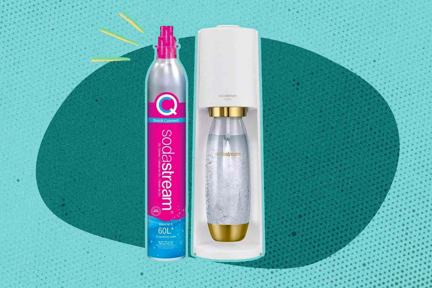 target soda stream over a colorful background