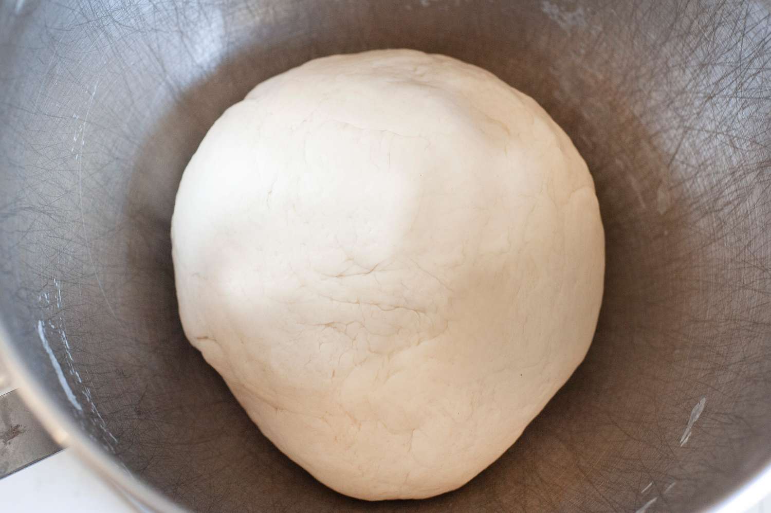 Quick Dinner Rolls Dough Ball in Mixer Bowl