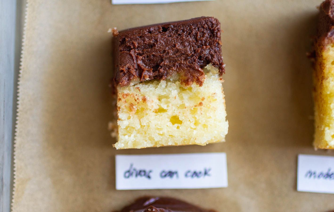 Divas Can Cook yellow cake with chocolate icing