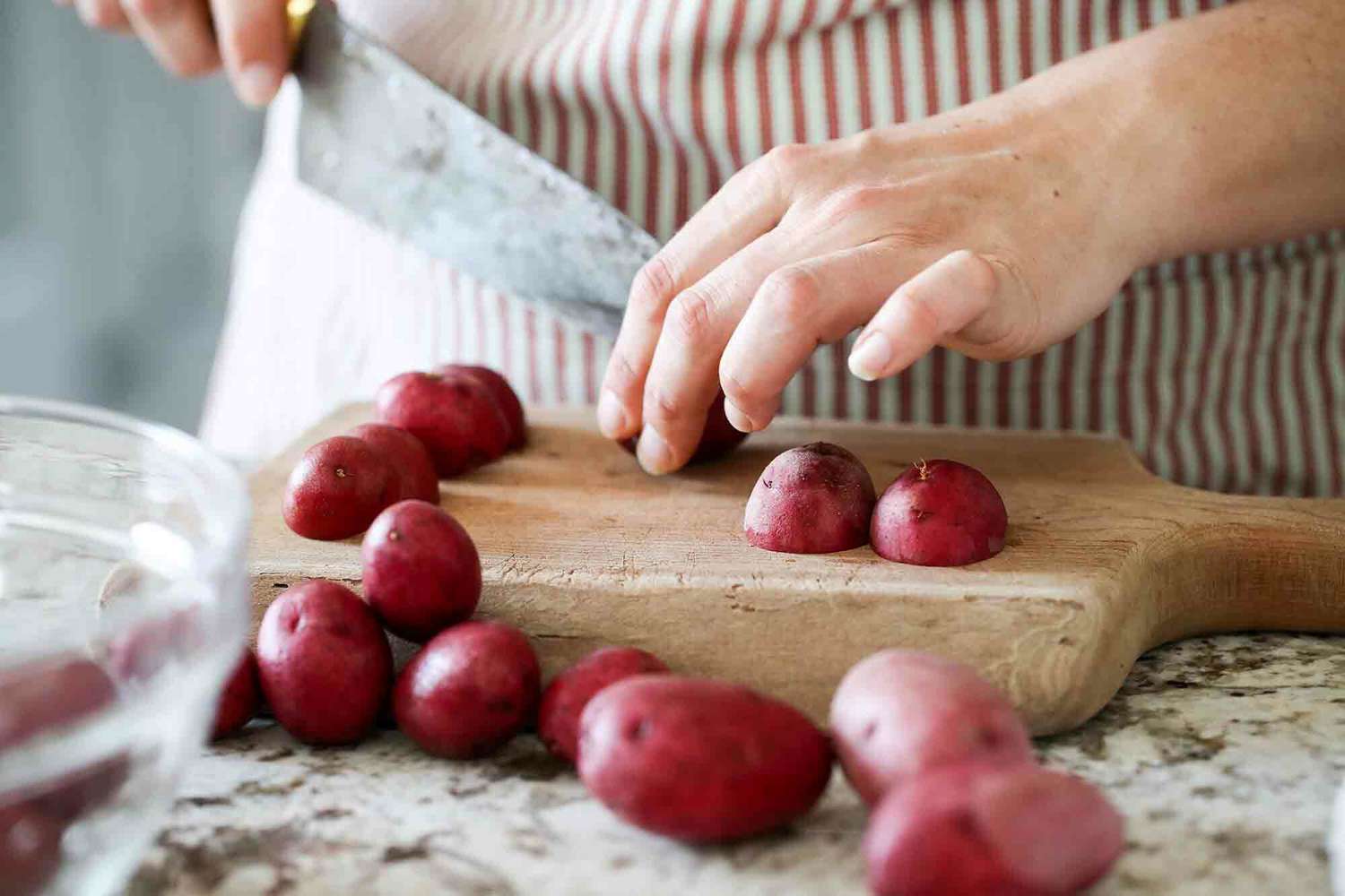 Sous Vide Roast Potatoes prep the potatoes