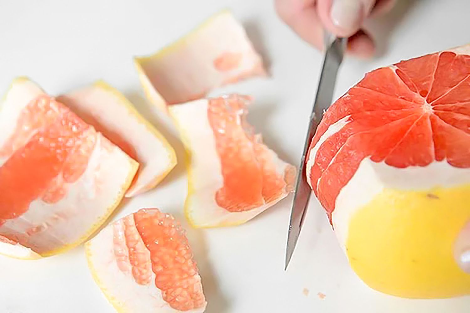 Knife Continuing to Cut Off Rinds, Following the Curve 