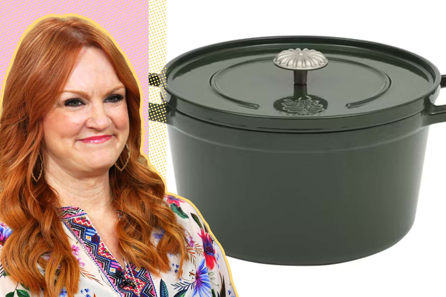 Ree Drummond alongside a cast iron Dutch oven