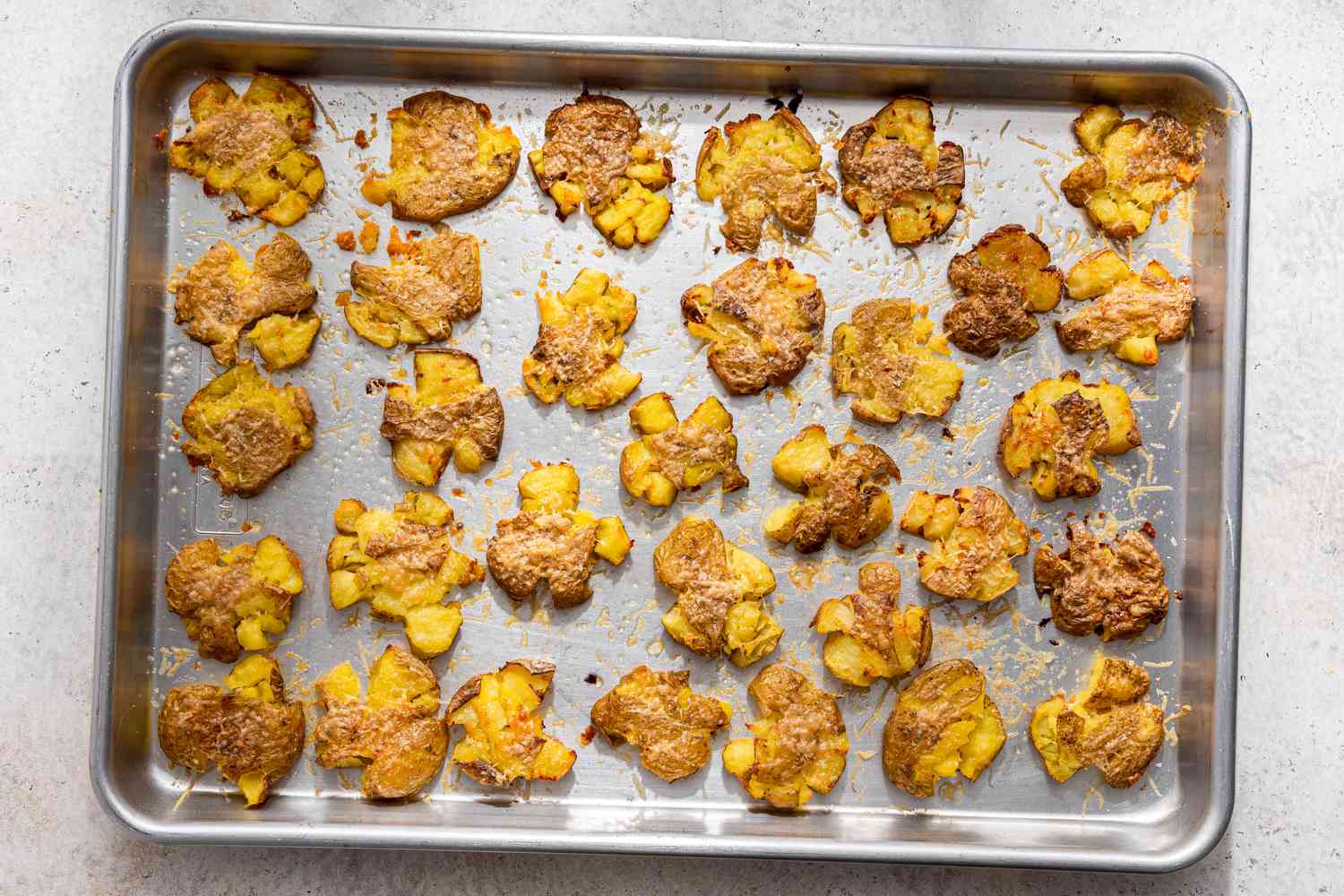 Australian crash hot potatoes on a baking sheet