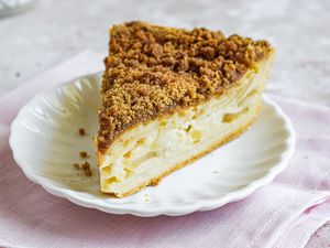 Portion Size of Sour Cream Apple Pie on Plate