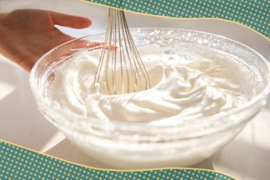 Whipped cream in a bowl