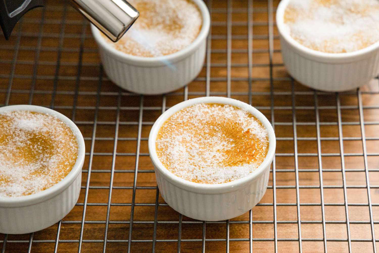 Sugar Layer on 3-Ingredient Pumpkin Spice Crème Brûlée Torched to Create a Caramel Shell