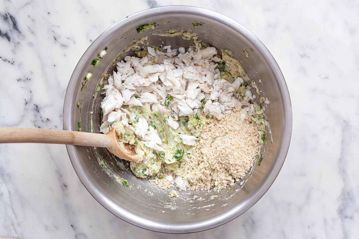 Healthy Fish Cake Recipe - ingredients in a bowl