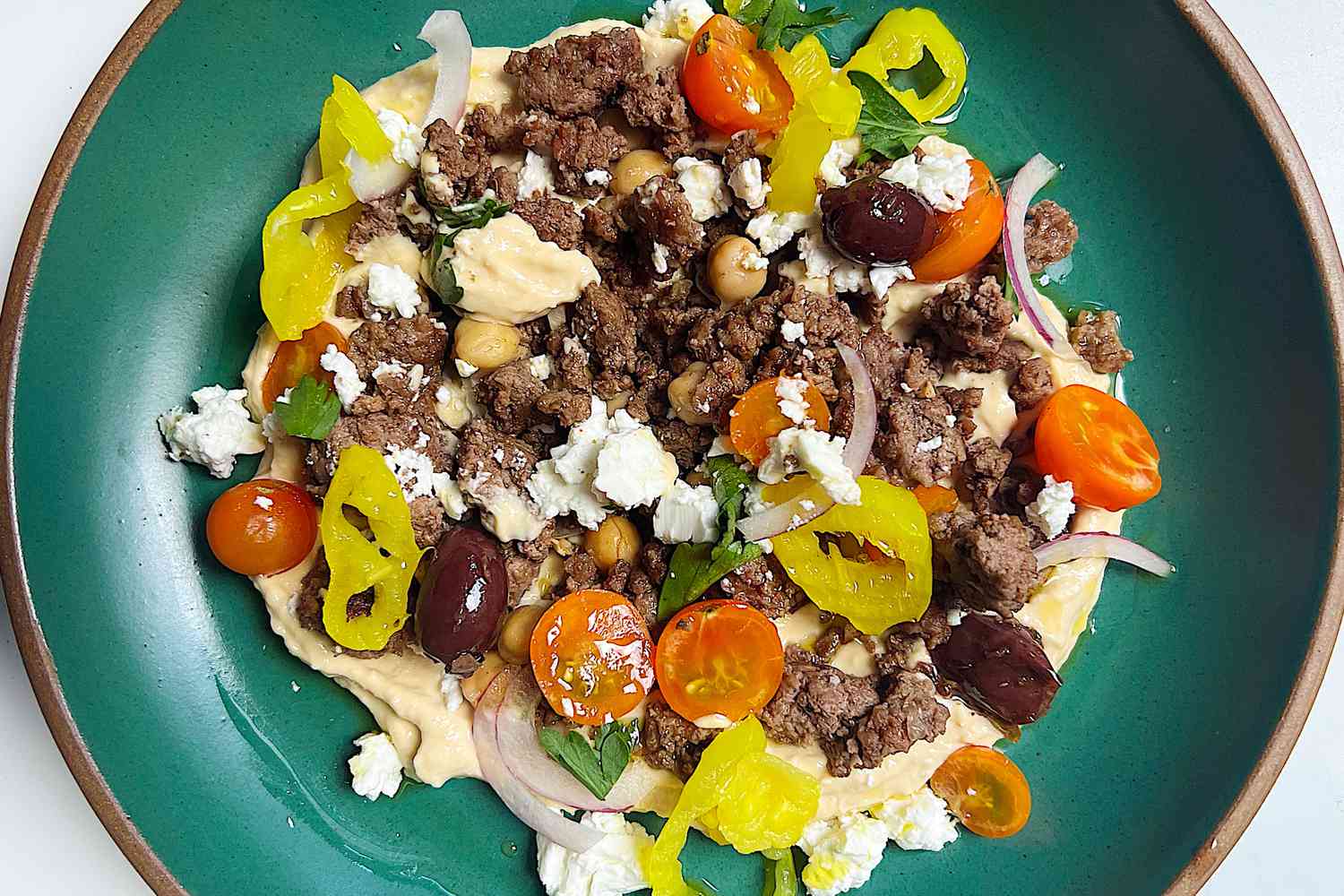 Ground Beef Hummus Bowl
