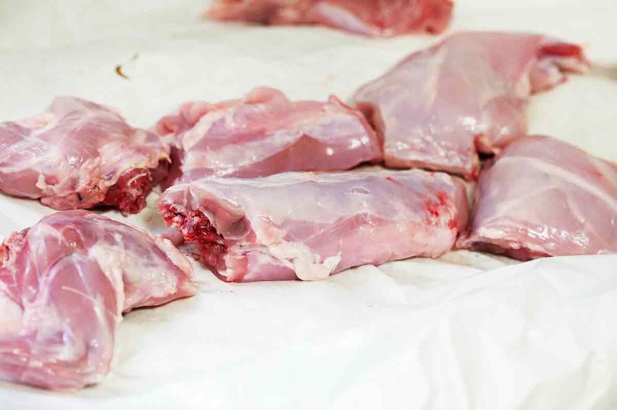 rabbit cut into pieces