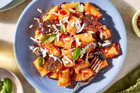 pasta alla norma on a plate