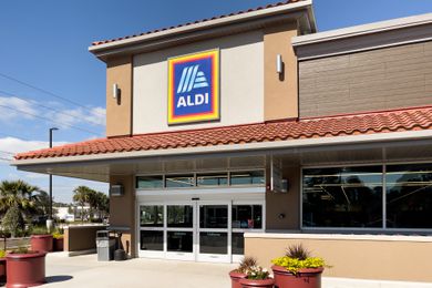 The outside view of an ALDI store