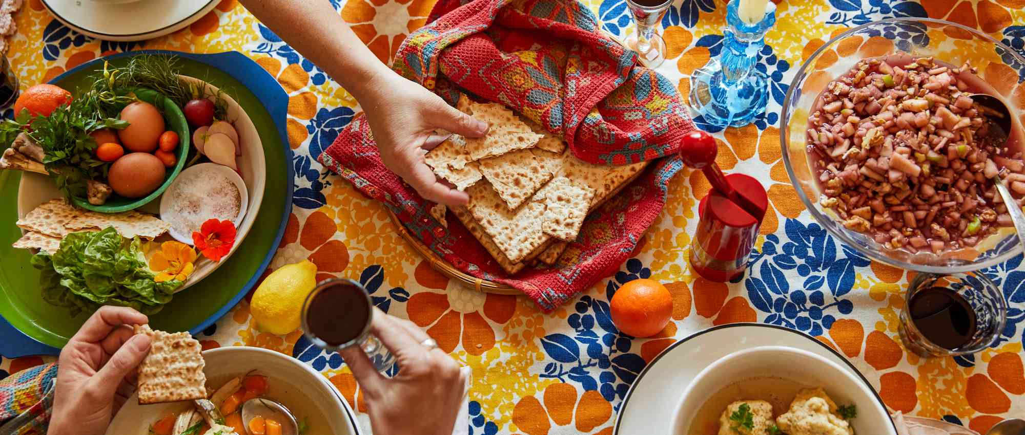 Zoe and guest sharing the prepared meal 