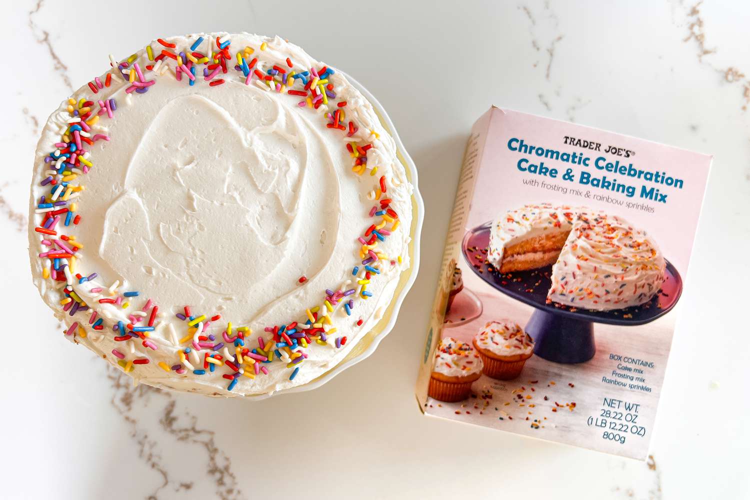 Trader Joe's cake with cake mix
