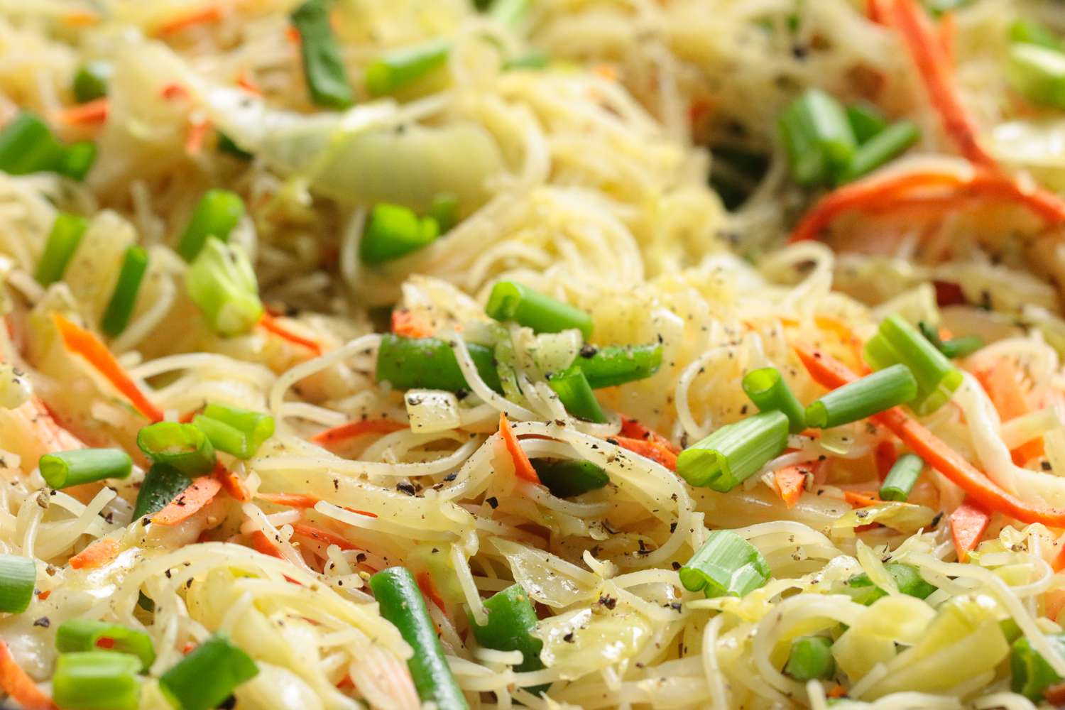 Close-up: Pancit Bihon (Filipino Rice Noodles)