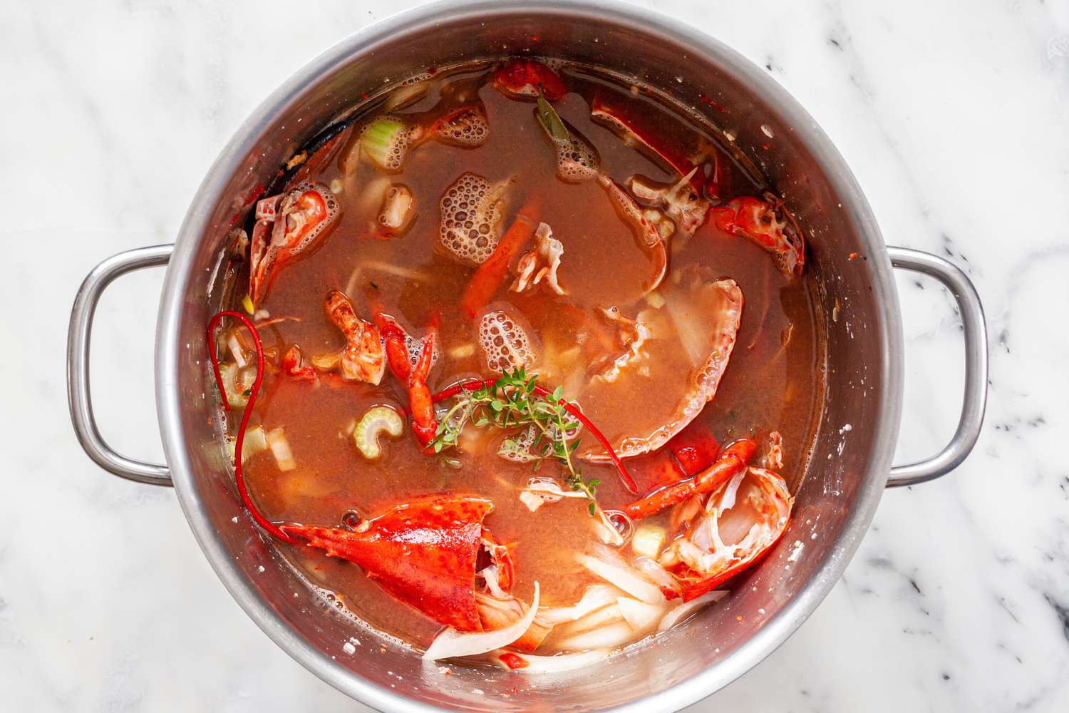 Water Added to Pot for Lobster Bisque