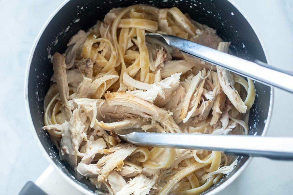 making rotisserie chicken alfredo weeknight recipe