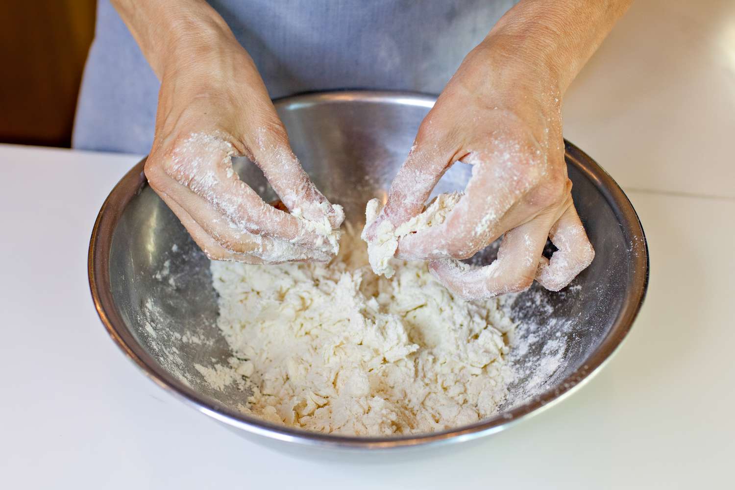 Grated Butter Method: Butter Pieces Worked into the Dough and Broken into Pie Sized Pieces for Made by Hand Pie Dough Recipe