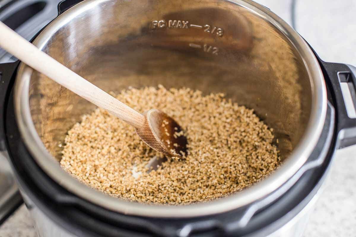 Toast the oats for instant pot oatmeal