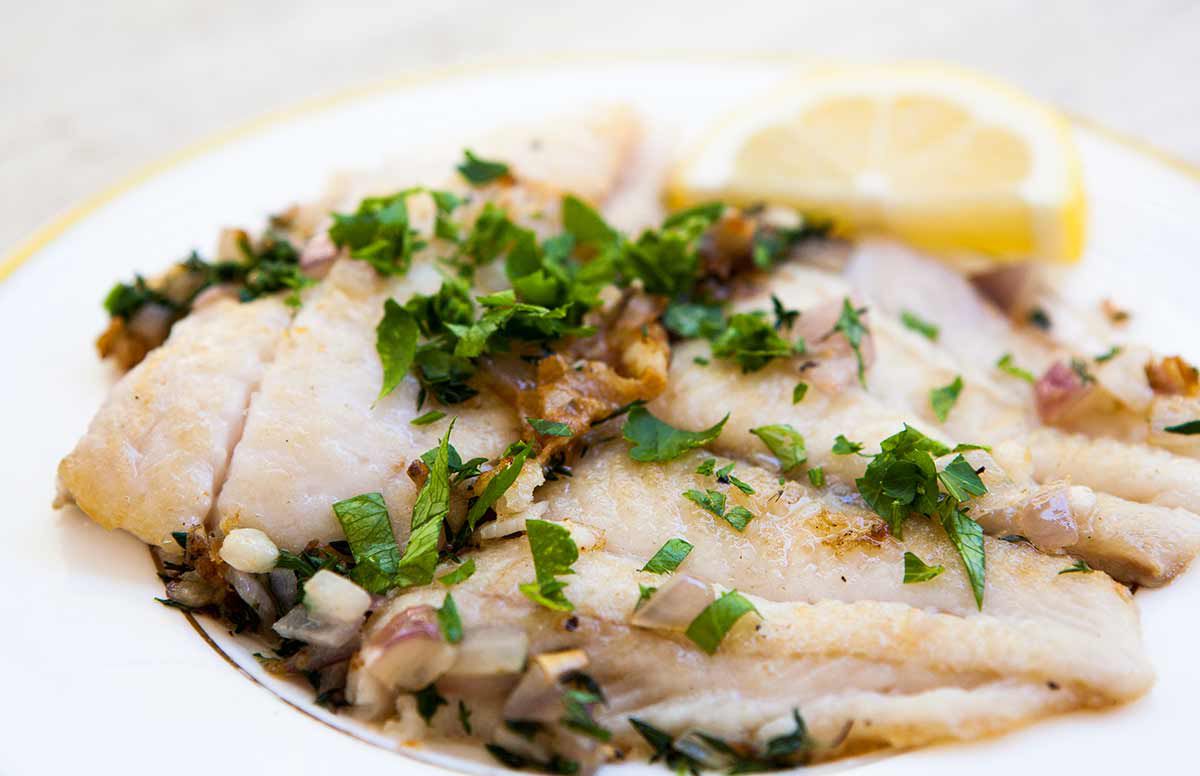 Petrale Sole in Herb Butter Sauce