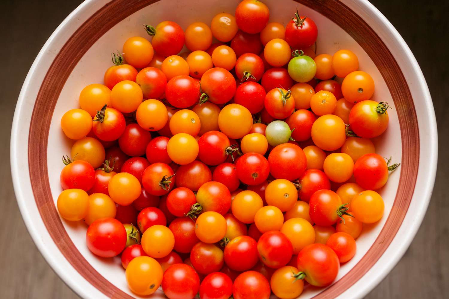 Bowl filled with cherry tomatoes