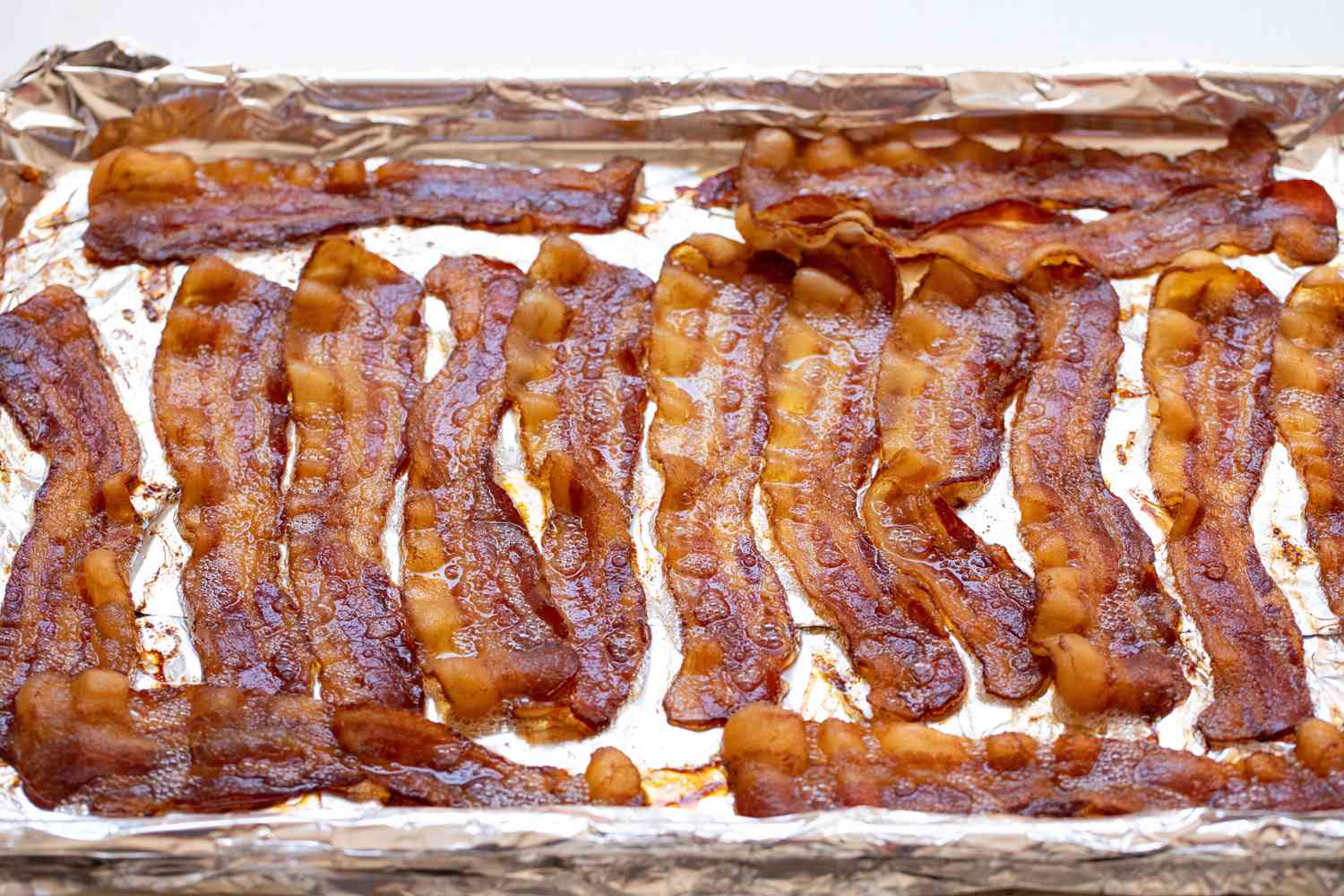 Bacon on a Lined Baking Tray for BLT Wrap Recipe