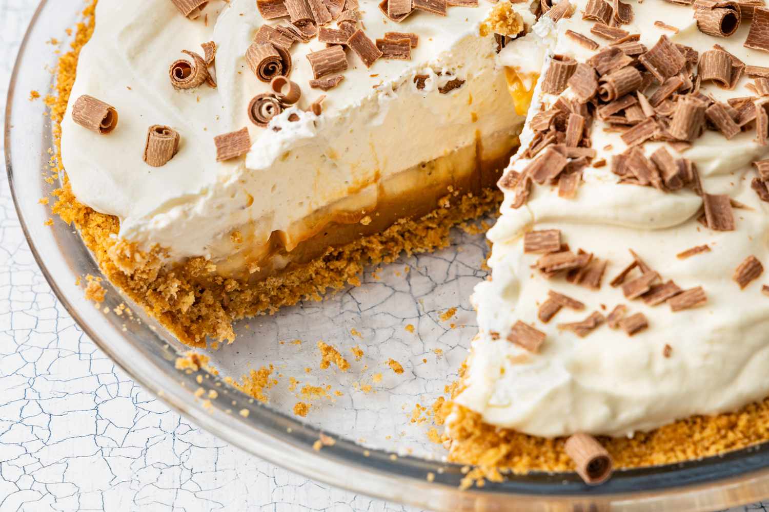 Banoffee Pie with a Slice Cut Out