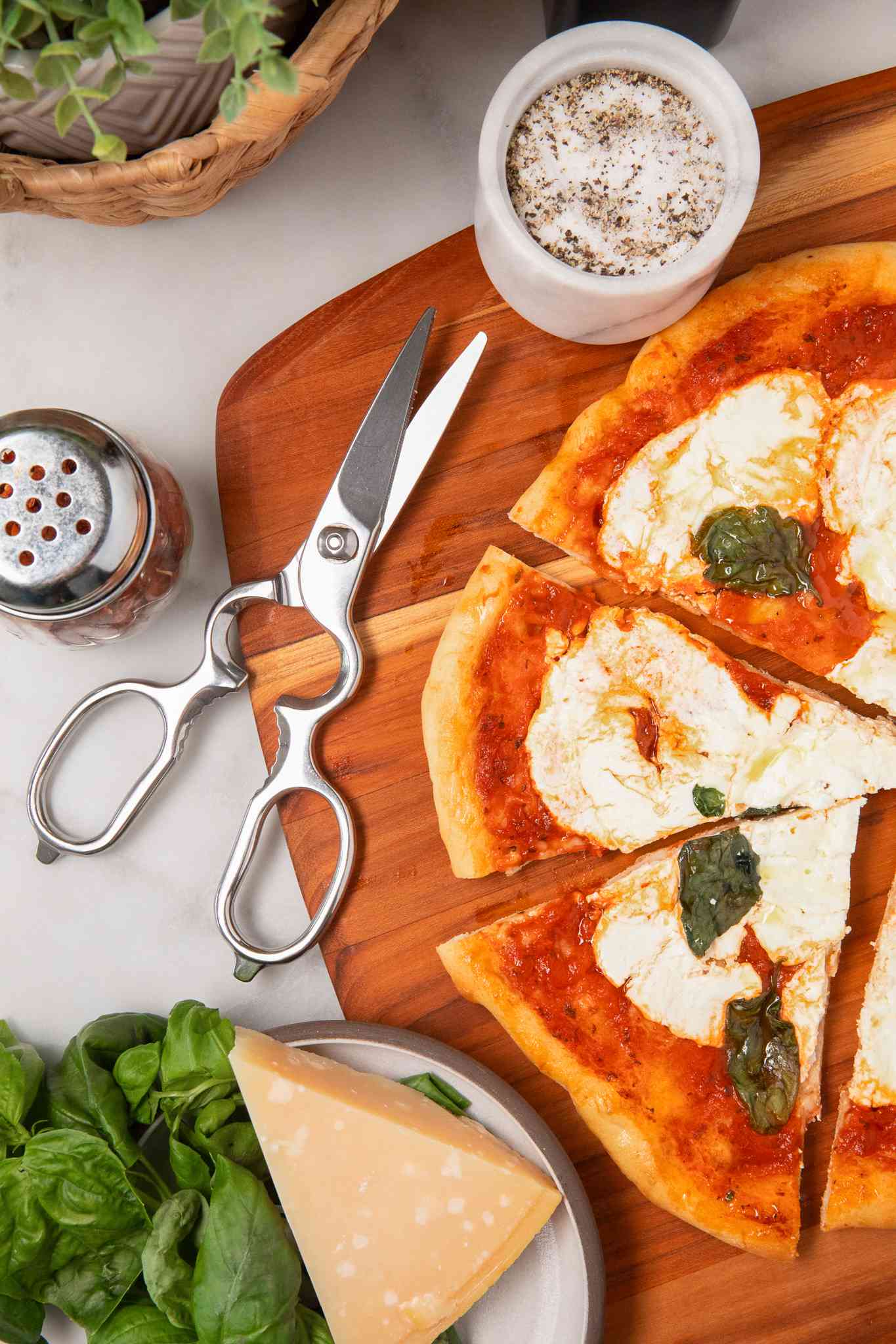 Kitchen Shears next to pizza