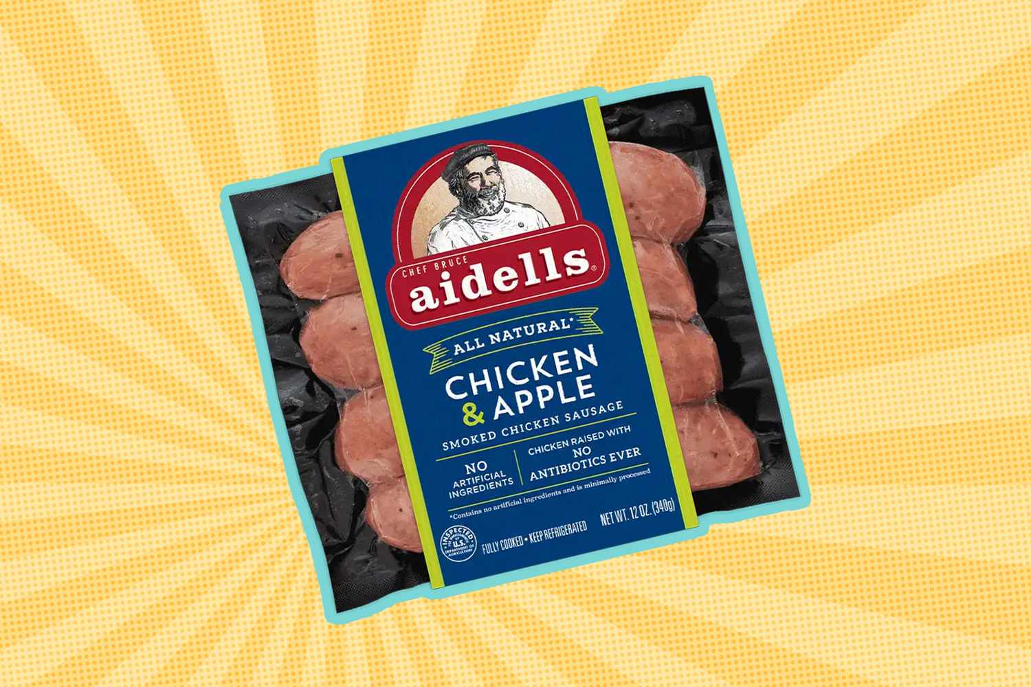 Package of Aidells Chicken Apple sausages